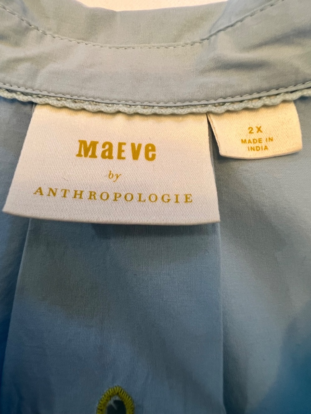 Anthropologie Maeve Embroidered Eyelet Floral Pullover Top - Picture 10 of 12
